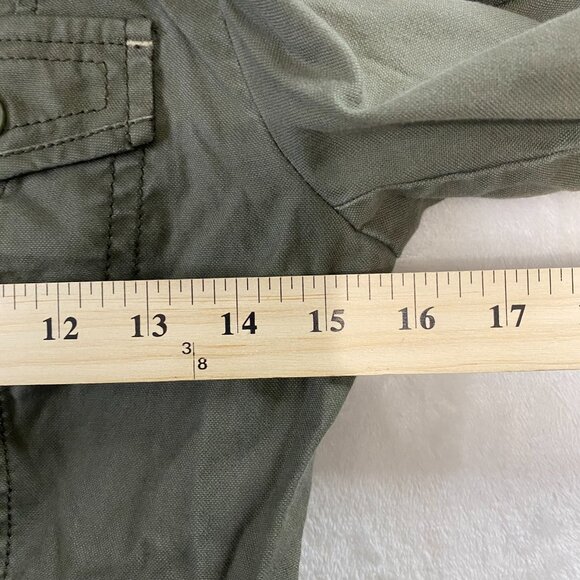 Ann Taylor LOFT Olive Green Button-Up Military Style Jacket Size Small - Medium - Picture 9 of 11